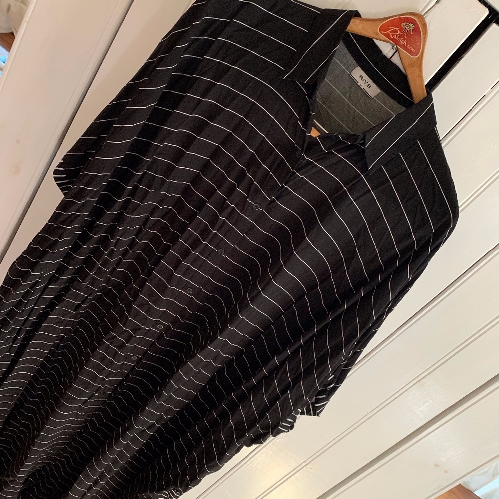 🇦🇪 Riva Kaftan Tunic Black & White Dress Ramadan